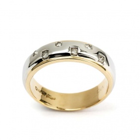 18YG Diamond Wedding Band 0.12TDW